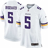 Nike Men & Women & Youth Vikings #5 Teddy Bridgewater White Team Color Game Jersey,baseball caps,new era cap wholesale,wholesale hats